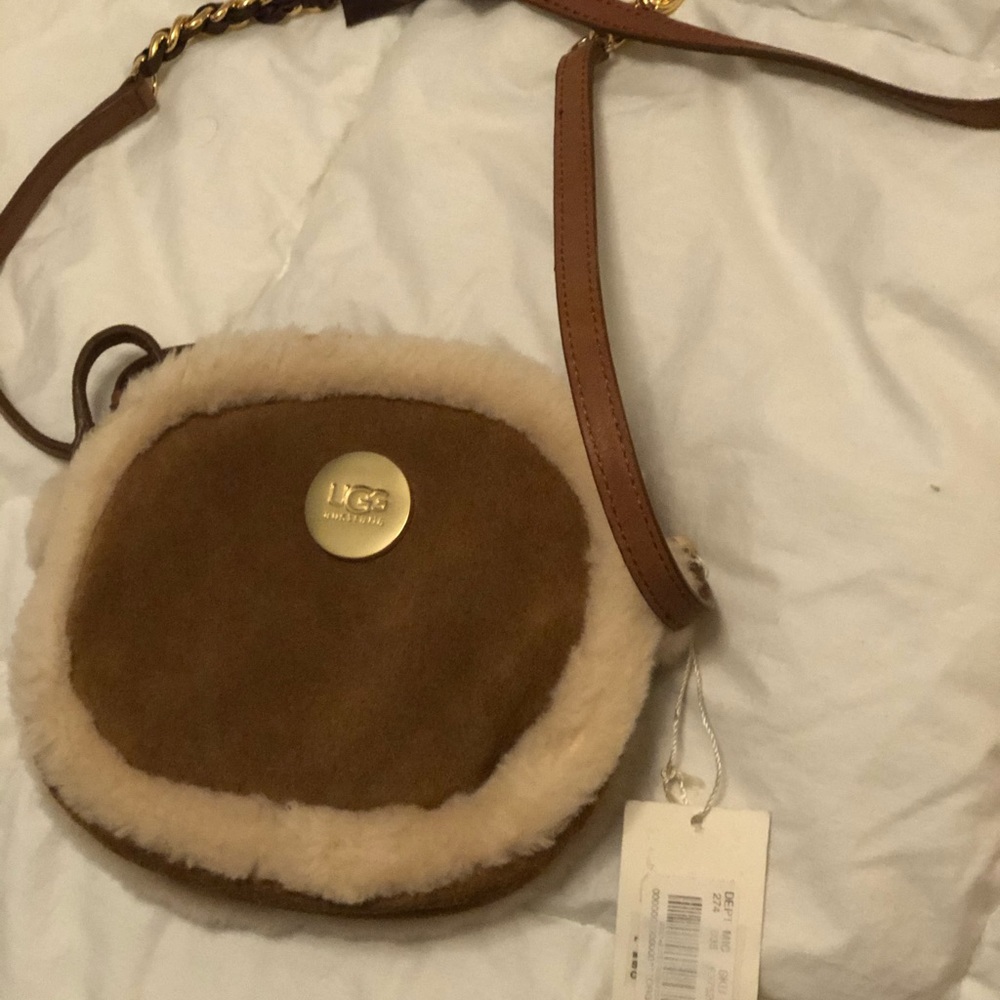UGG suede purse with sheepskin fur! New!